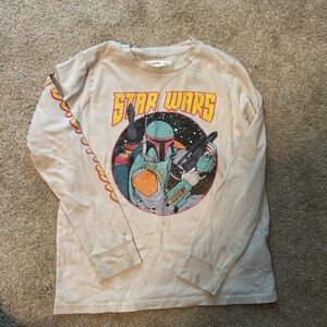 Abercrombie Kids Tan and Orange Long Sleeve Tee